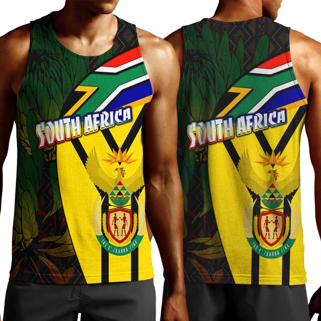 Coat Of Arms South Africa Men Tank Top Protea Unity Heritage