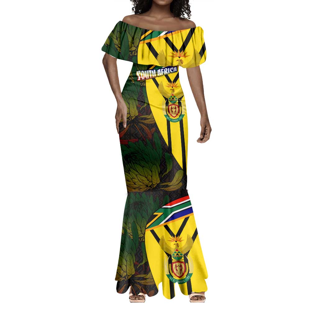 Coat Of Arms South Africa Mermaid Dress Protea Unity Heritage