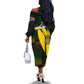 Coat Of Arms South Africa Off The Shoulder Long Sleeve Dress Protea Unity Heritage