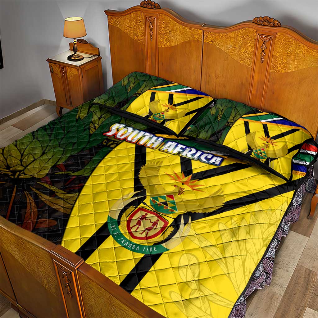 Coat Of Arms South Africa Quilt Bed Set Protea Unity Heritage