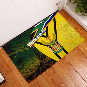 Coat Of Arms South Africa Rubber Doormat Protea Unity Heritage