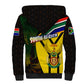 Coat Of Arms South Africa Sherpa Hoodie Protea Unity Heritage