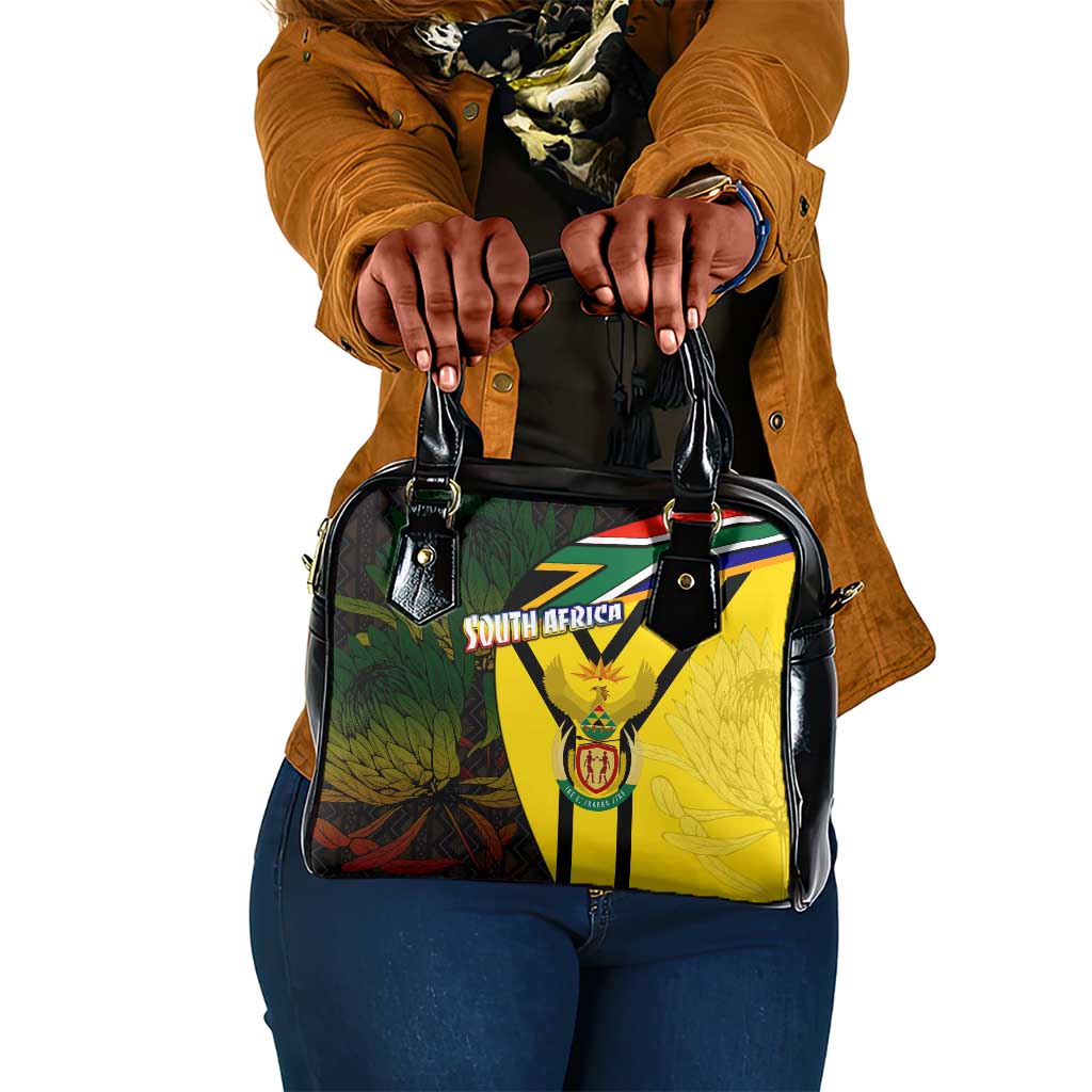 Coat Of Arms South Africa Shoulder Handbag Protea Unity Heritage