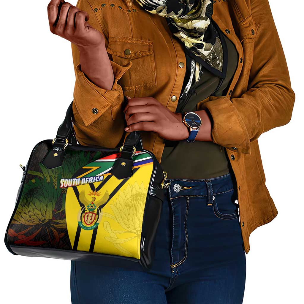 Coat Of Arms South Africa Shoulder Handbag Protea Unity Heritage