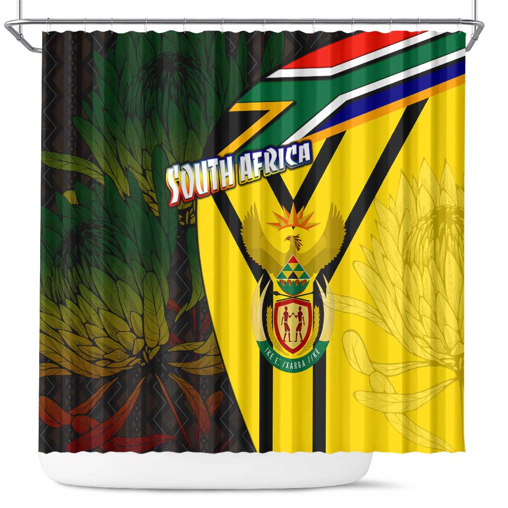 Coat Of Arms South Africa Shower Curtain Protea Unity Heritage