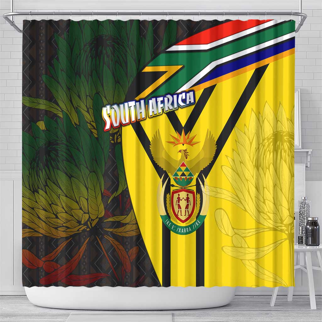 Coat Of Arms South Africa Shower Curtain Protea Unity Heritage