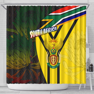 Coat Of Arms South Africa Shower Curtain Protea Unity Heritage