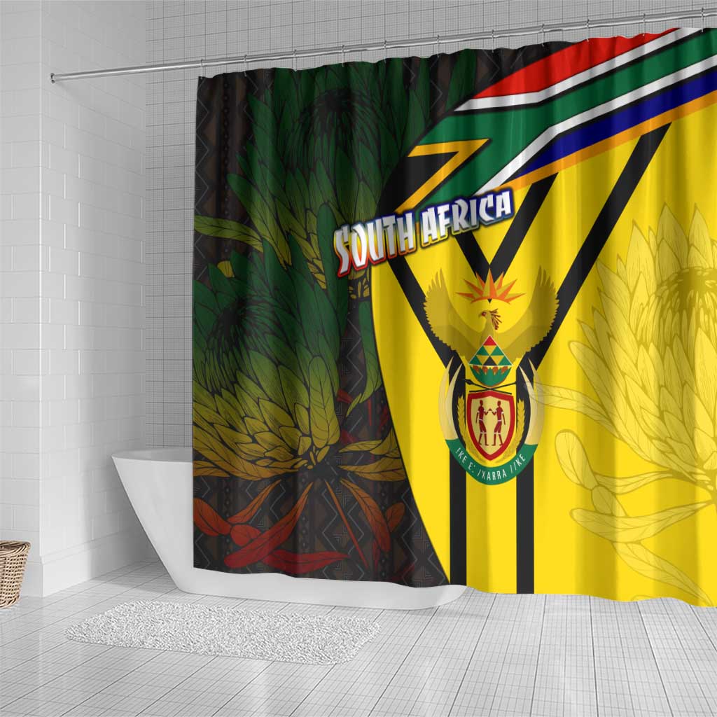 Coat Of Arms South Africa Shower Curtain Protea Unity Heritage