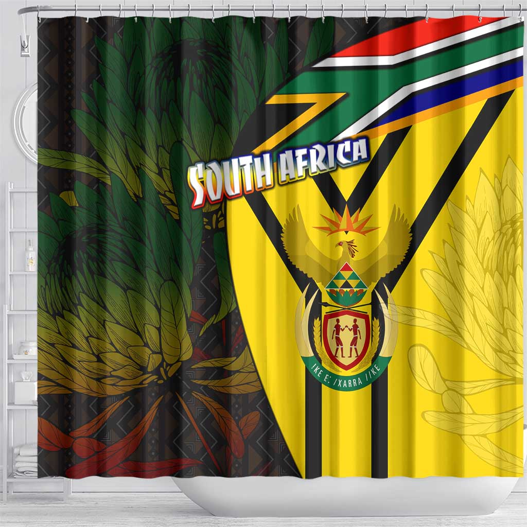 Coat Of Arms South Africa Shower Curtain Protea Unity Heritage