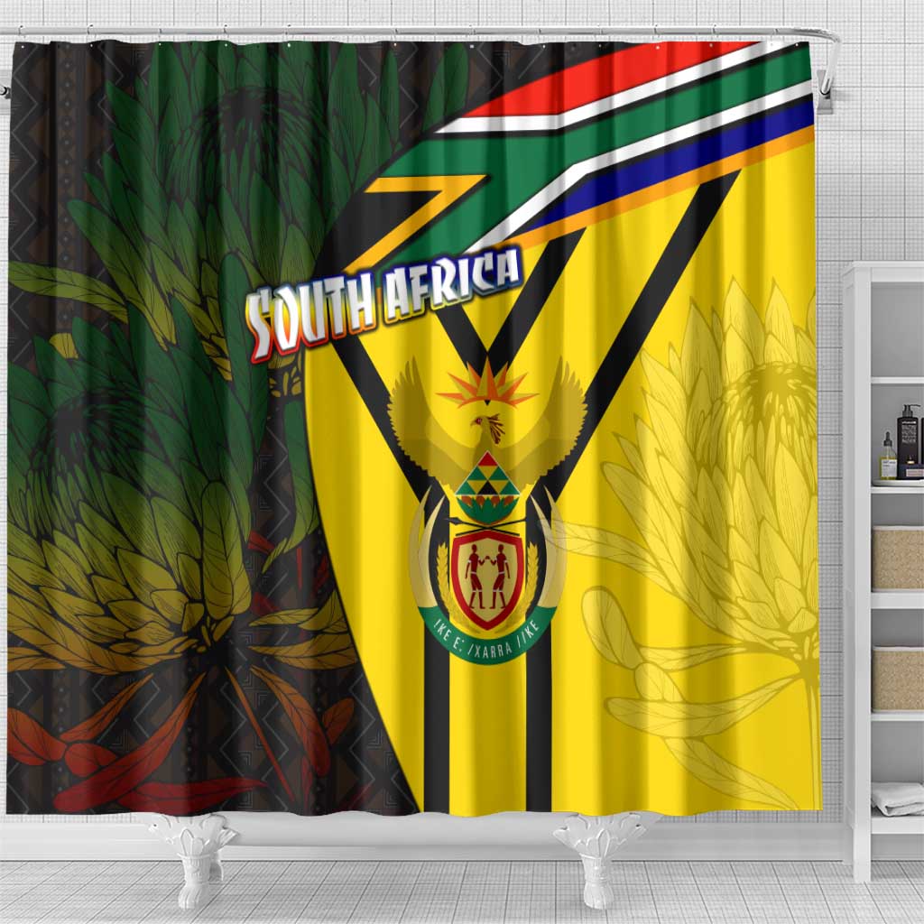 Coat Of Arms South Africa Shower Curtain Protea Unity Heritage
