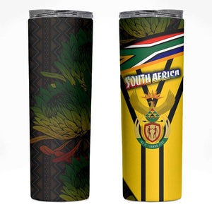 Coat Of Arms South Africa Skinny Tumbler Protea Unity Heritage