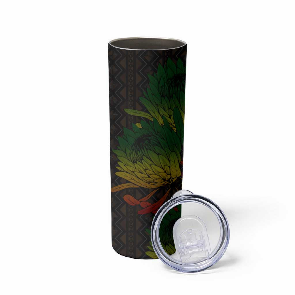 Coat Of Arms South Africa Skinny Tumbler Protea Unity Heritage