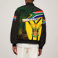 Coat Of Arms South Africa Sleeve Zip Bomber Jacket Protea Unity Heritage