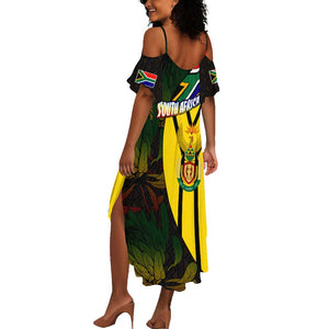 Coat Of Arms South Africa Summer Maxi Dress Protea Unity Heritage