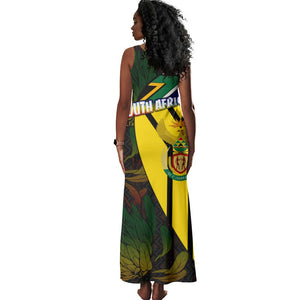 Coat Of Arms South Africa Tank Maxi Dress Protea Unity Heritage