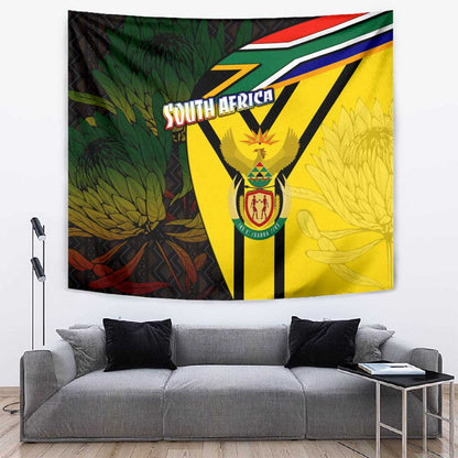 Coat Of Arms South Africa Tapestry Protea Unity Heritage