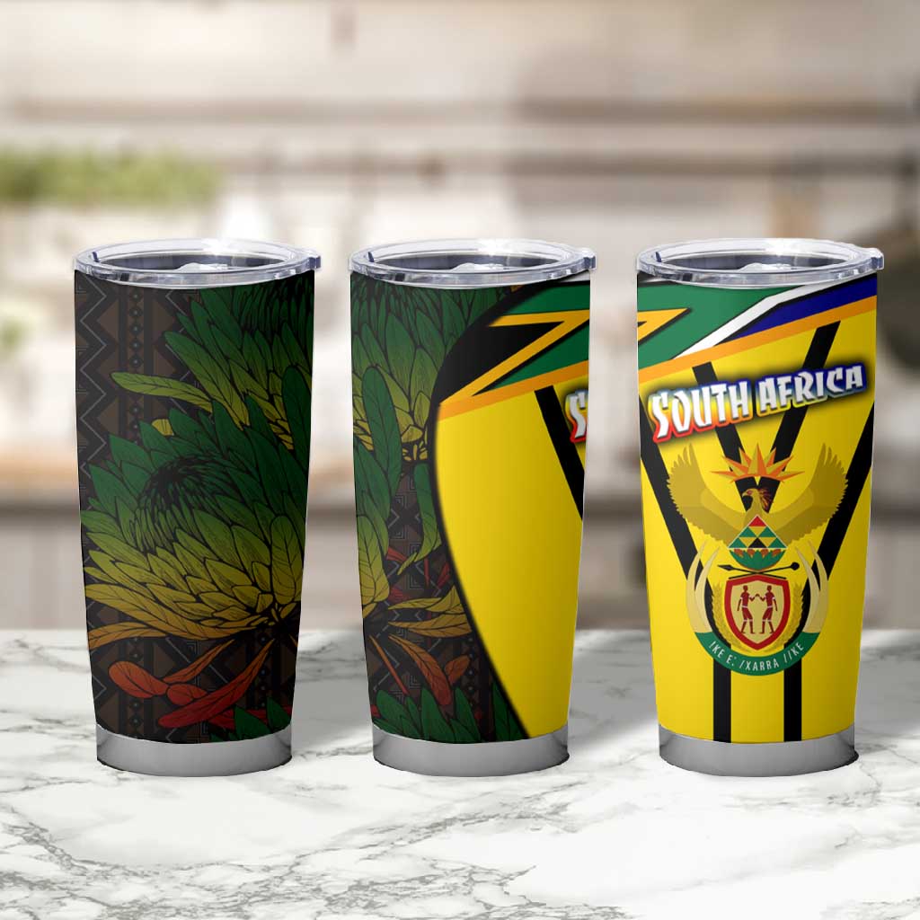 Coat Of Arms South Africa Tumbler Cup Protea Unity Heritage
