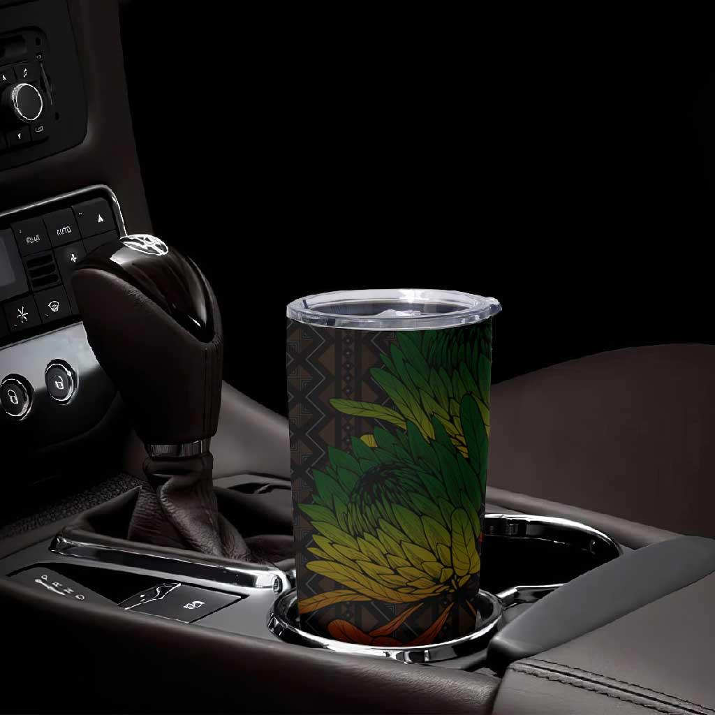 Coat Of Arms South Africa Tumbler Cup Protea Unity Heritage