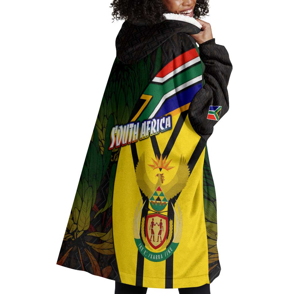 Coat Of Arms South Africa Wearable Blanket Hoodie Protea Unity Heritage