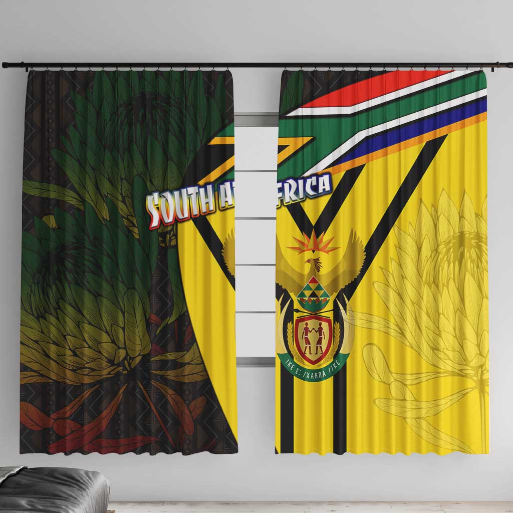 Coat Of Arms South Africa Window Curtain Protea Unity Heritage