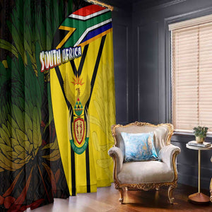 Coat Of Arms South Africa Window Curtain Protea Unity Heritage