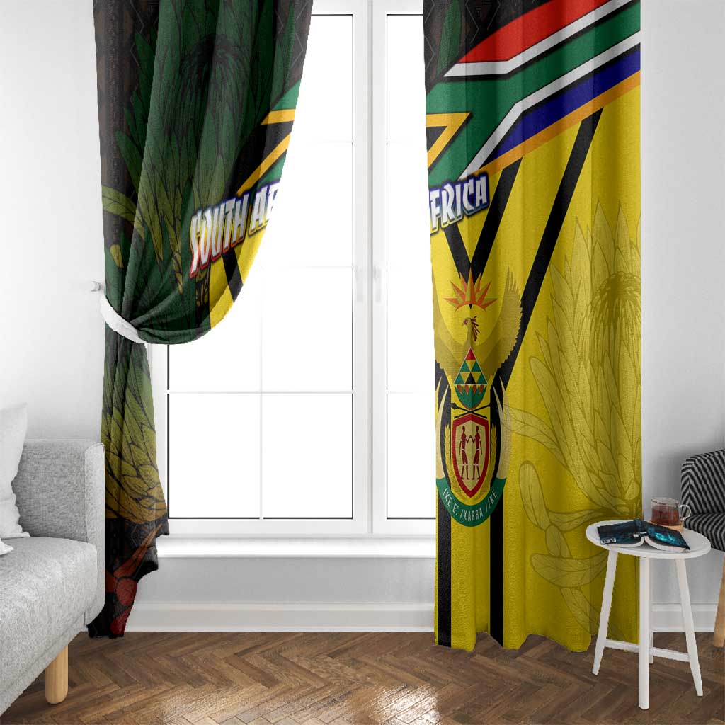 Coat Of Arms South Africa Window Curtain Protea Unity Heritage