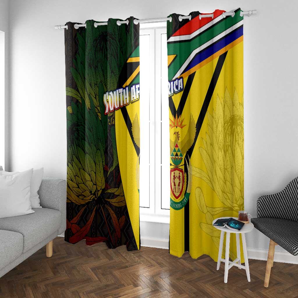 Coat Of Arms South Africa Window Curtain Protea Unity Heritage