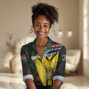 Coat Of Arms South Africa Women Casual Shirt Protea Unity Heritage