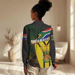 Coat Of Arms South Africa Women Casual Shirt Protea Unity Heritage