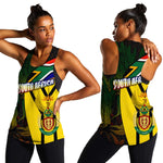 Coat Of Arms South Africa Women Racerback Tank Protea Unity Heritage