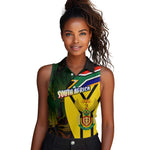 Coat Of Arms South Africa Women Sleeveless Polo Shirt Protea Unity Heritage