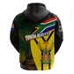 Coat Of Arms South Africa Zip Hoodie Protea Unity Heritage