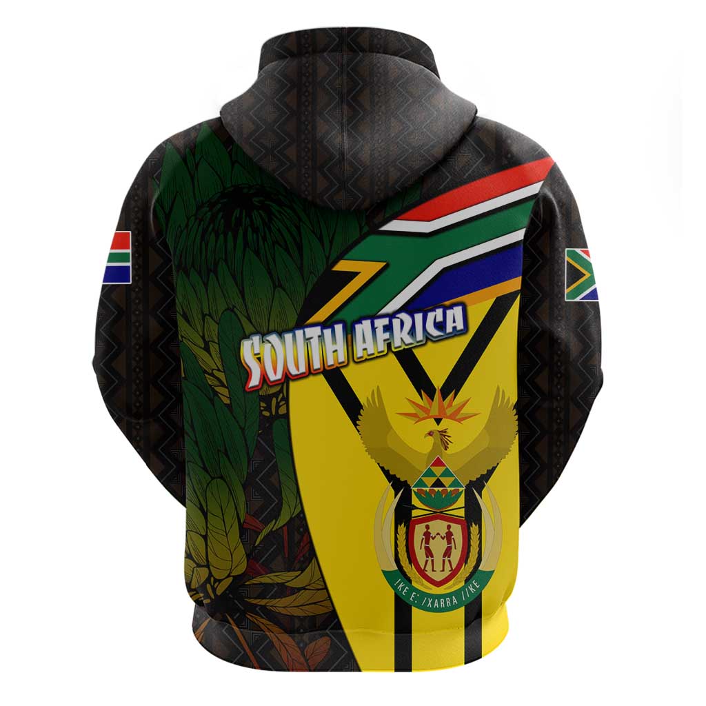 Coat Of Arms South Africa Zip Hoodie Protea Unity Heritage