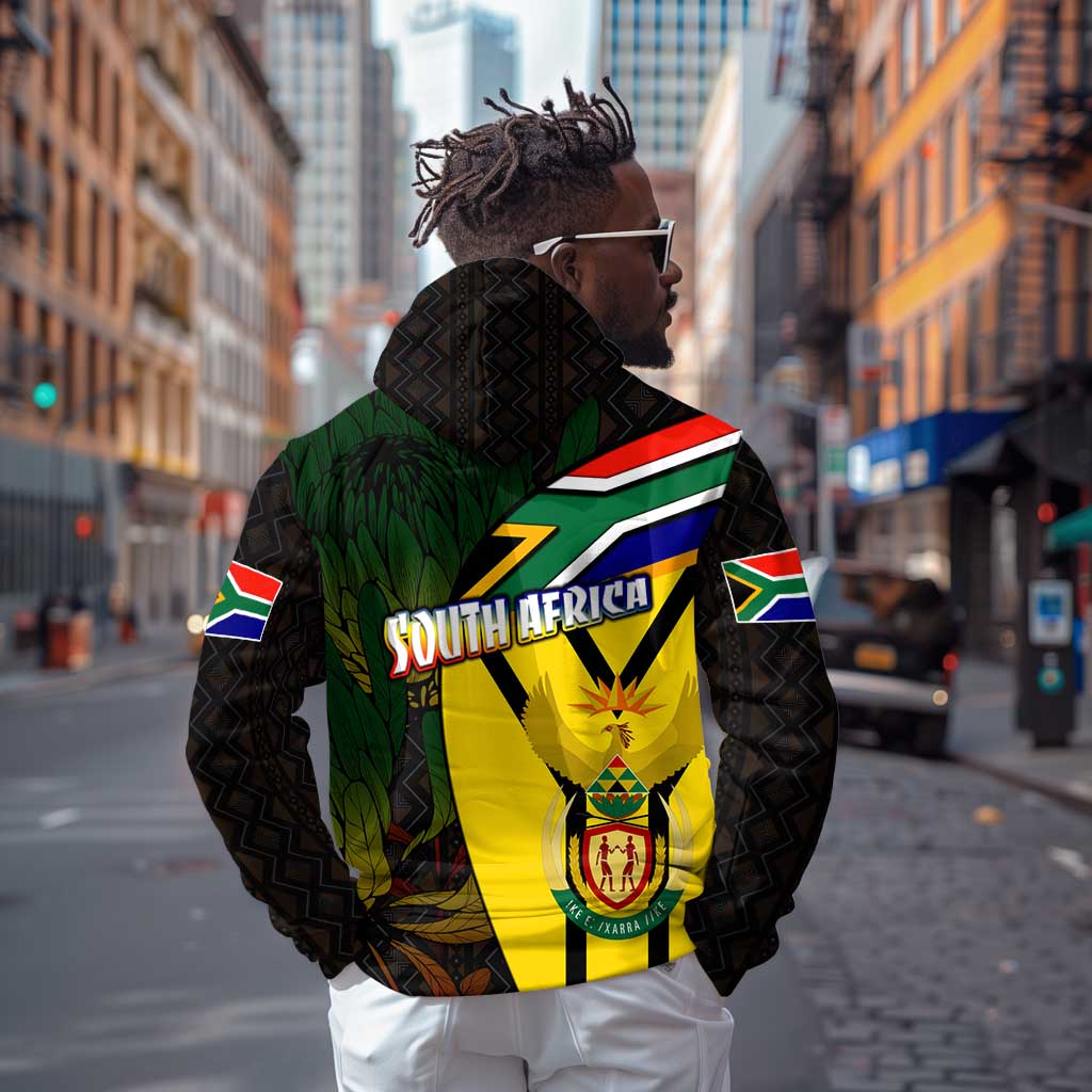 Coat Of Arms South Africa Zip Hoodie Protea Unity Heritage