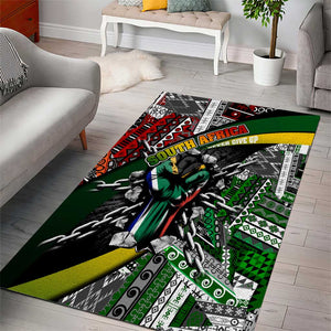 South Africa Fist of Freedom Area Rug Never Give Up