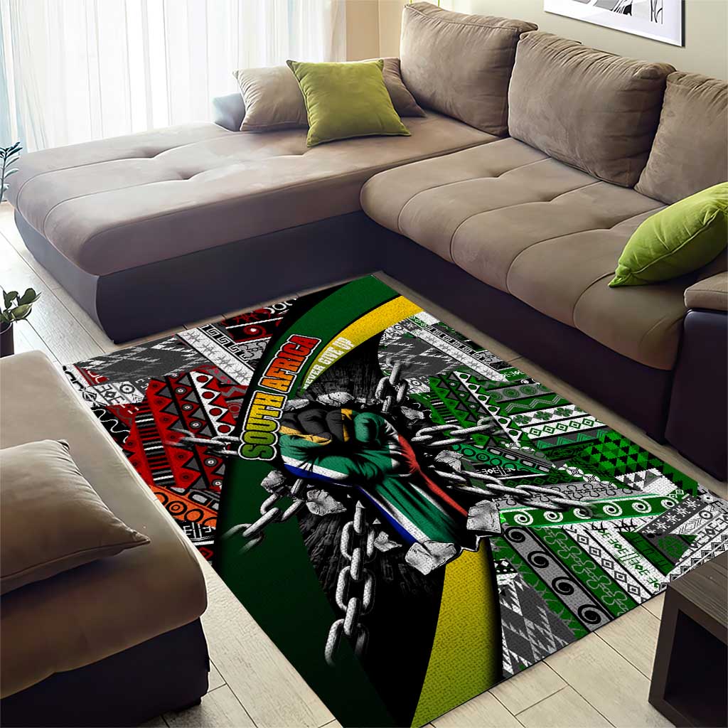 South Africa Fist of Freedom Area Rug Never Give Up
