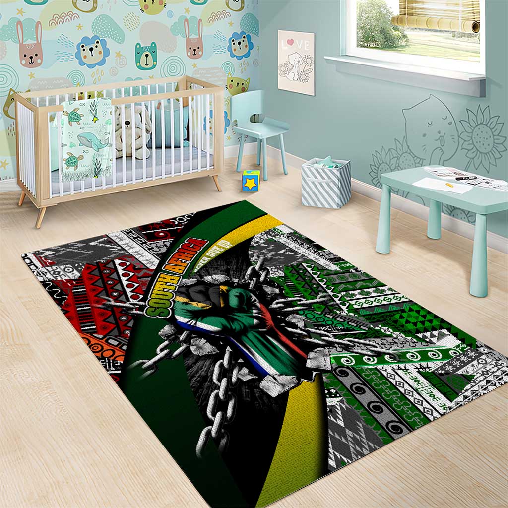 South Africa Fist of Freedom Area Rug Never Give Up