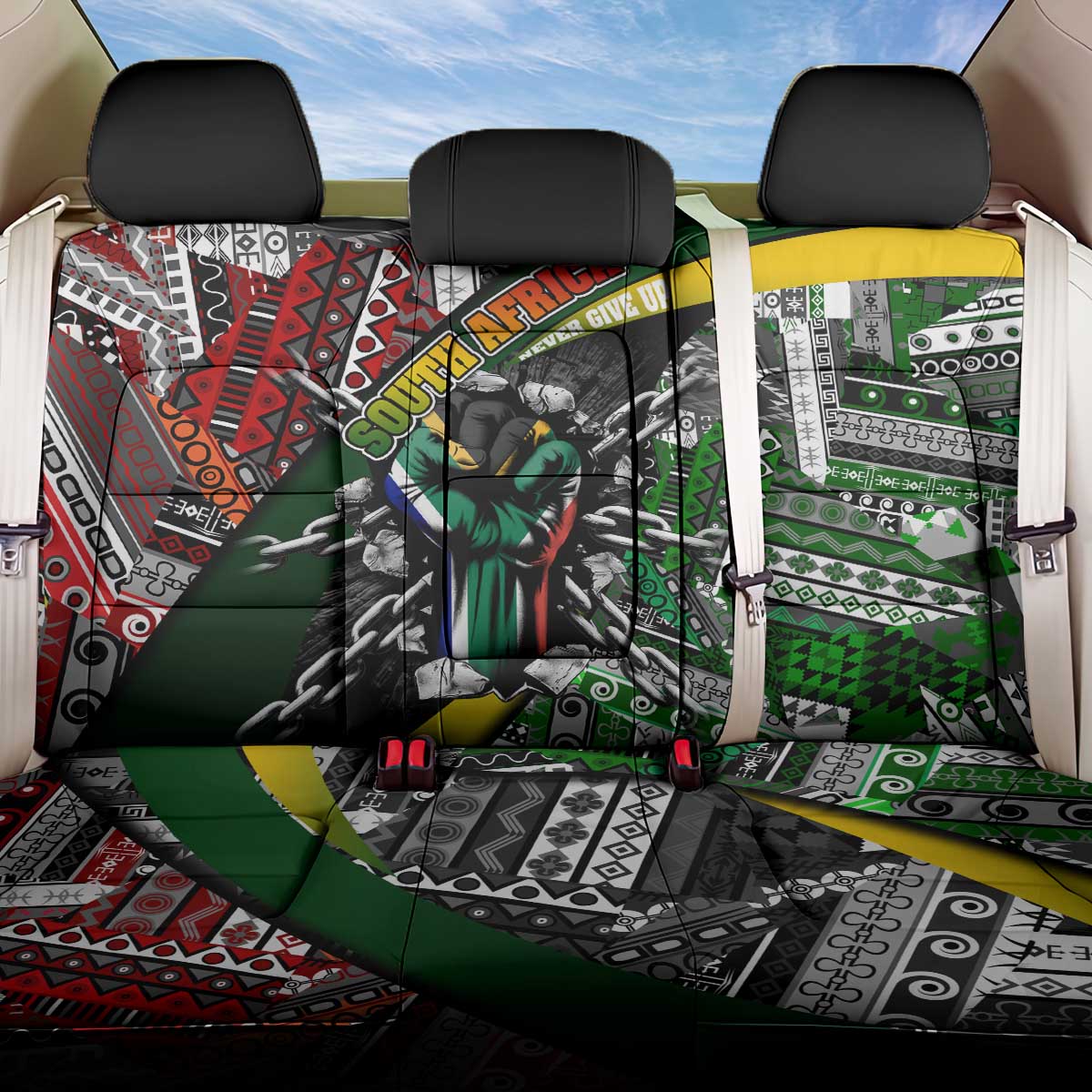 South Africa Fist of Freedom Back Car Seat Cover Never Give Up