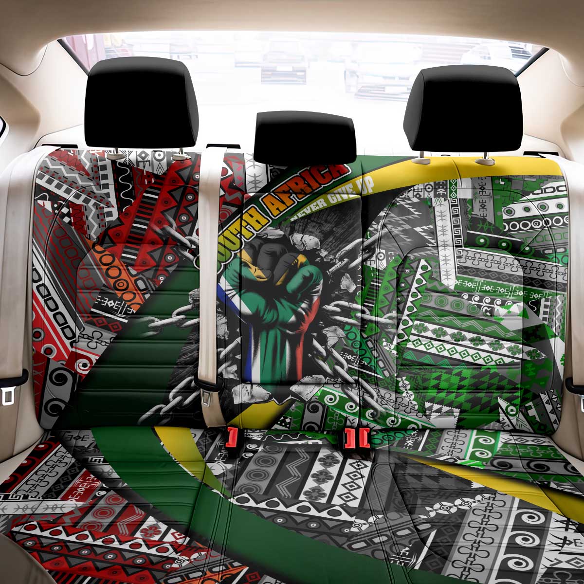 South Africa Fist of Freedom Back Car Seat Cover Never Give Up