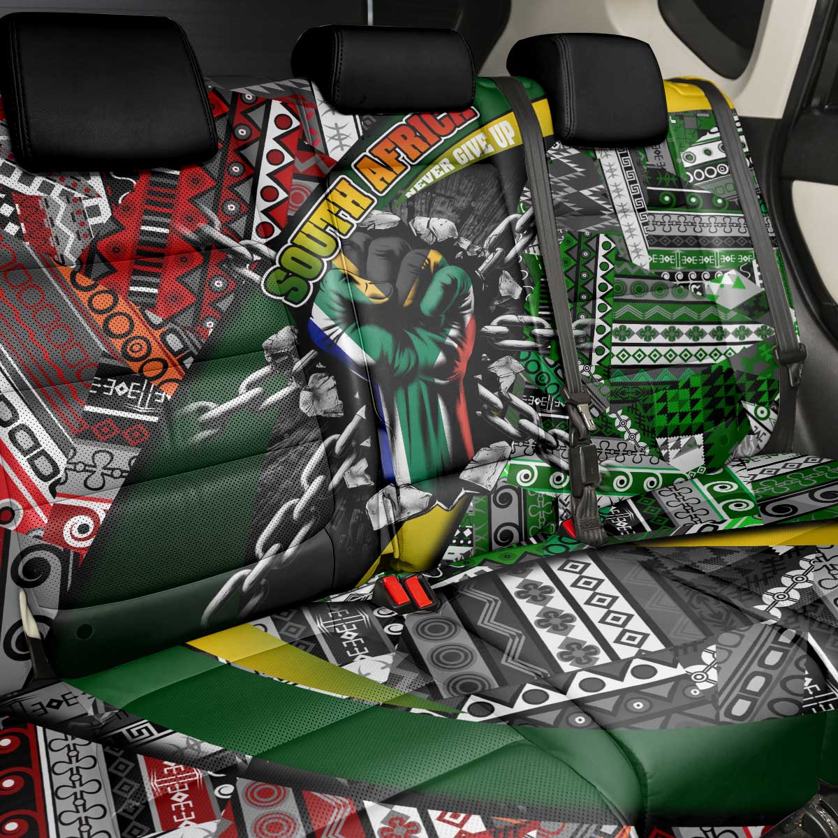 South Africa Fist of Freedom Back Car Seat Cover Never Give Up