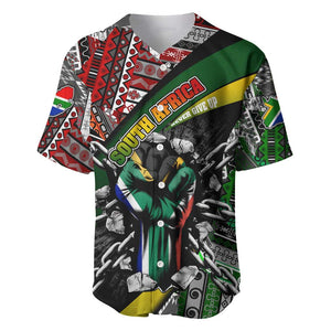 South Africa Fist of Freedom Baseball Jersey Never Give Up