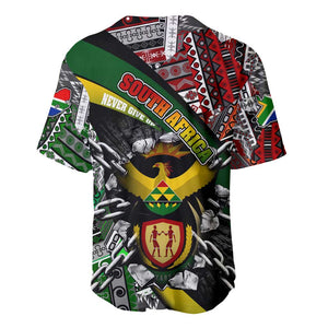 South Africa Fist of Freedom Baseball Jersey Never Give Up