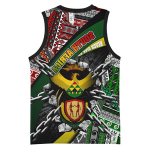 South Africa Fist of Freedom Basketball Jersey Never Give Up - African Pride