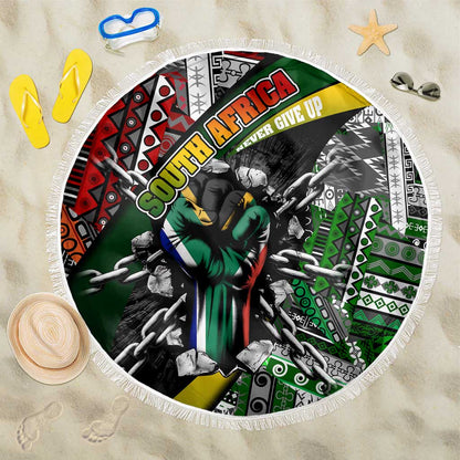 South Africa Fist of Freedom Beach Blanket Never Give Up