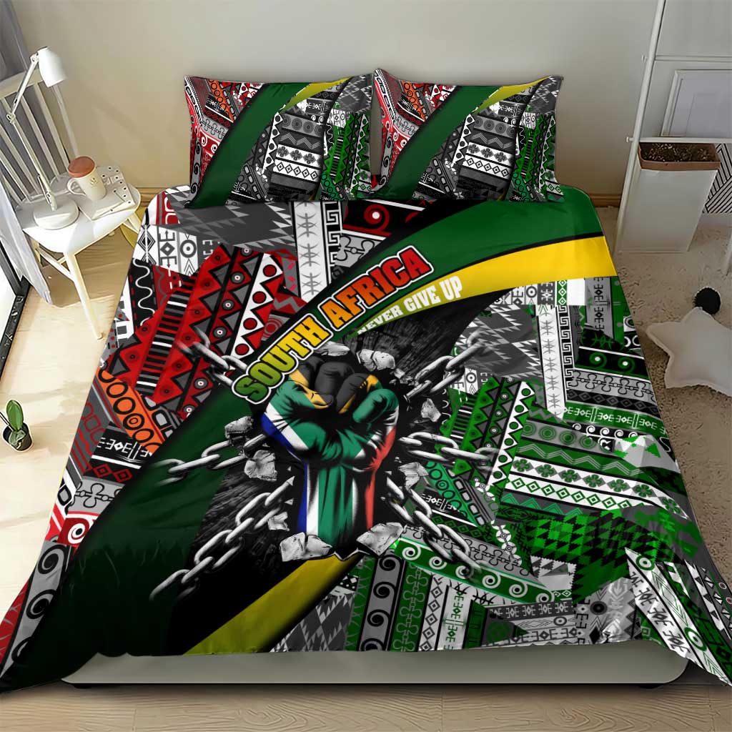 South Africa Fist of Freedom Bedding Set Never Give Up