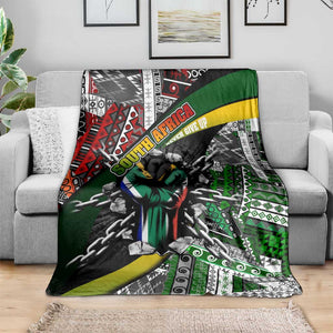 South Africa Fist of Freedom Blanket Never Give Up