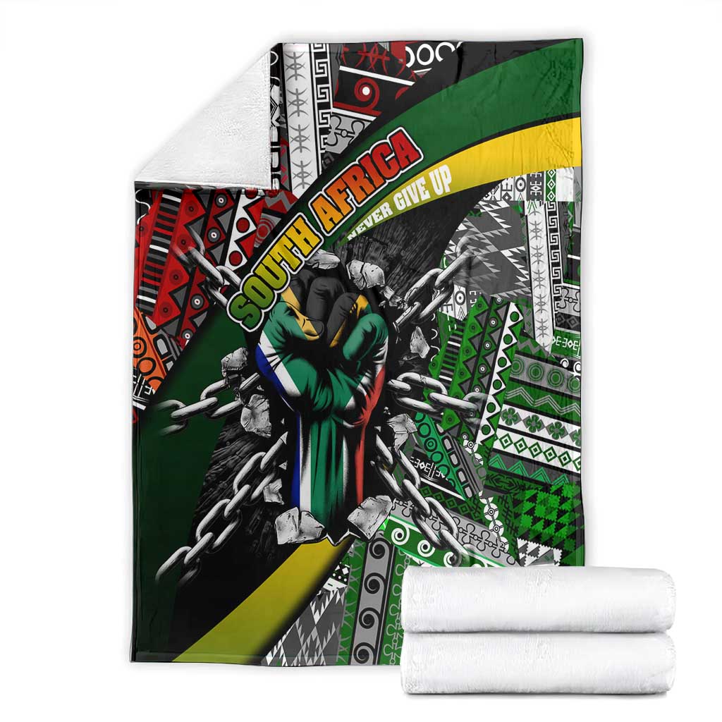 South Africa Fist of Freedom Blanket Never Give Up