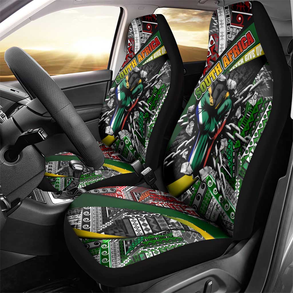 South Africa Fist of Freedom Car Seat Cover Never Give Up