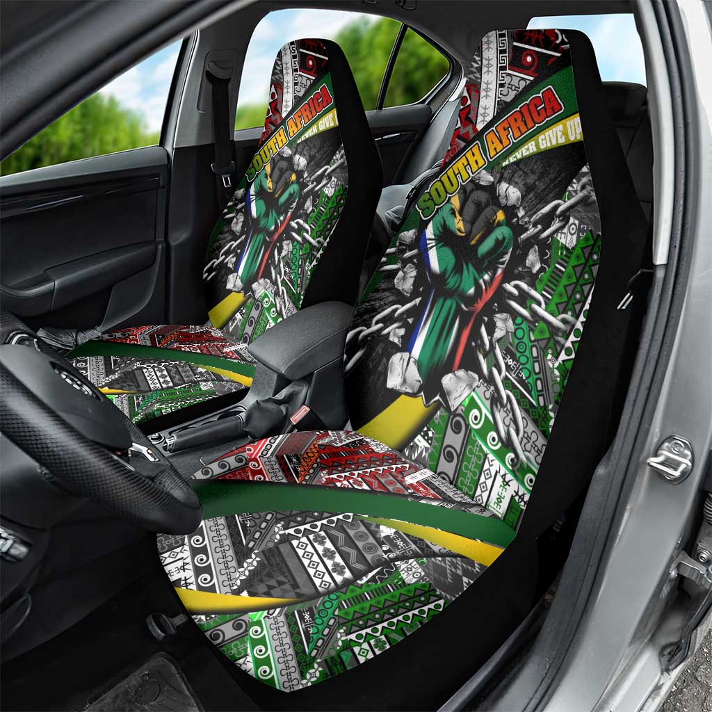 South Africa Fist of Freedom Car Seat Cover Never Give Up