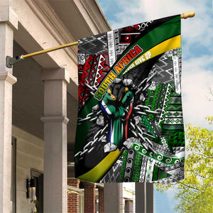 South Africa Fist of Freedom Garden Flag Never Give Up